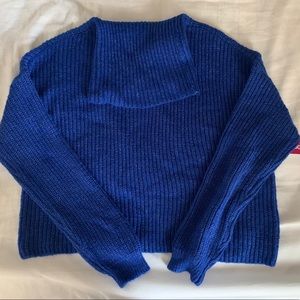 SO Royal Blue Cowl Neck Sweater